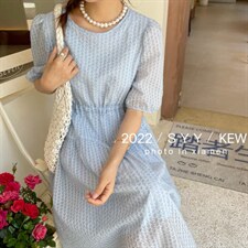 夏季盐缩连衣裙，女装连衣裙，6·9衣社