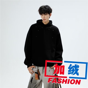 美式Cleanfit复古加绒加厚刺绣连帽卫衣上衣WY0745-P50加绒P56图片