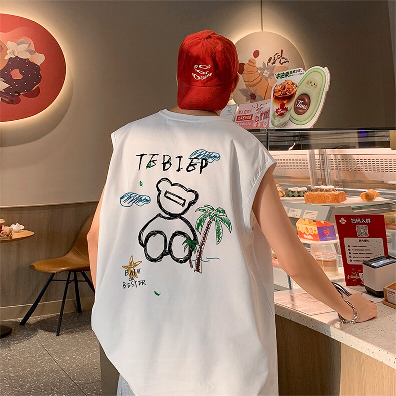 抖音直播得物品质纯棉250克重磅男无袖背心T恤T523P28控39,男装背心/马甲,电商C408(原B339-1)