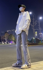 2024春款修身微喇复古弹力牛仔裤715-6-BK01P50，男装牛仔裤，星座715-6