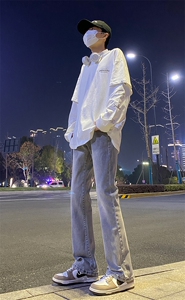 2024春款修身微喇复古弹力牛仔裤715-6-BK01P50图片