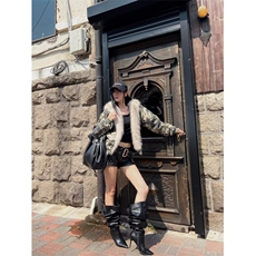 极地虎纹迷彩毛毛领座山雕新雪丽加厚棉服n2b外套夹克，男装夹克，四季星座505