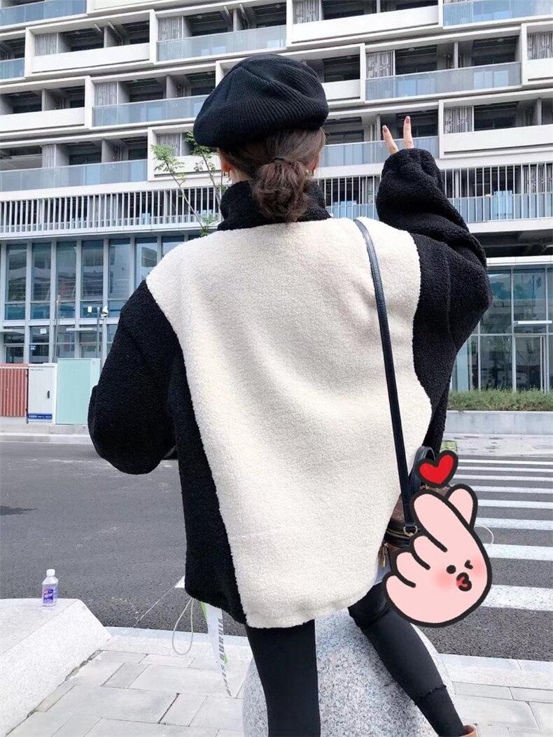 黑白颗粒绒卫衣，女装卫衣/绒衫，一杭