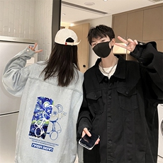 牛仔夹克男大码牛仔外套男茄克NJ77290-P60加绒款-P75，男装夹克，电商A040