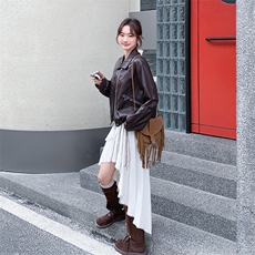 春季新款大货2026韩系复古皮衣外套女机车服M2605P160K258，女装短外套，2C268