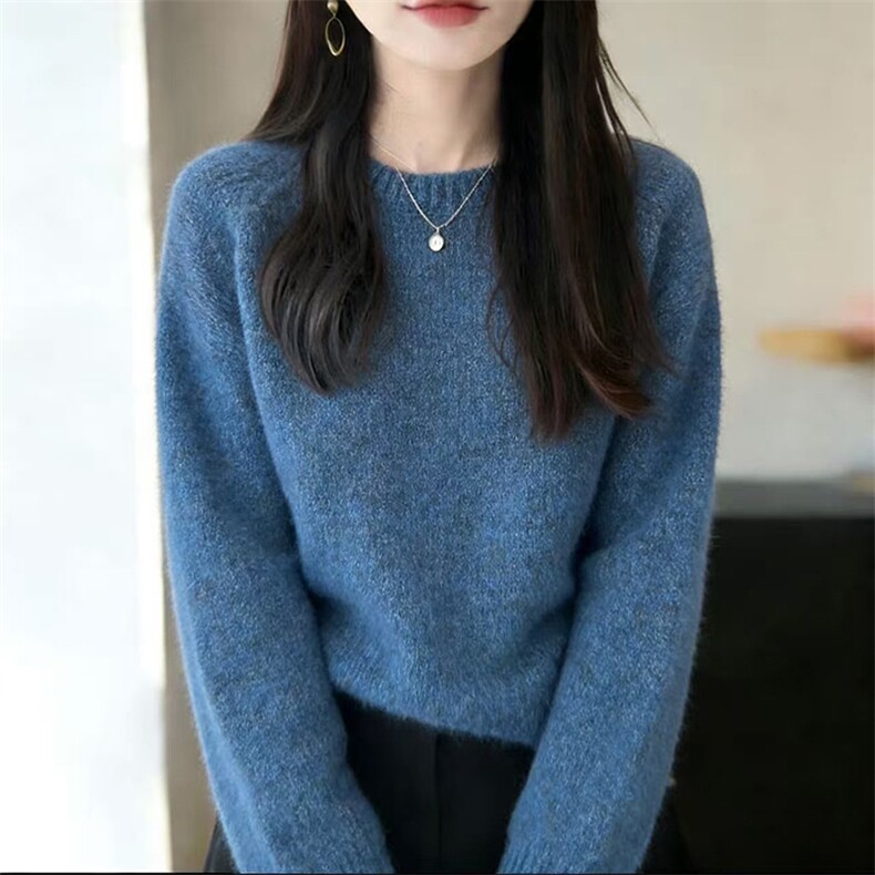 2026年秋季套头休闲蓝眼泪通勤休闲/淑女,针织衫/毛衣,暖姿羊绒