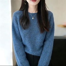 2026年秋季套头休闲蓝眼泪通勤休闲/淑女，女装针织衫/毛衣，暖姿羊绒