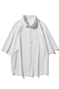 C6042/35夏款2023新款平铺冰丝克莱因蓝衬衣男开衩短袖衬衫控58,男装衬衫,电商A141