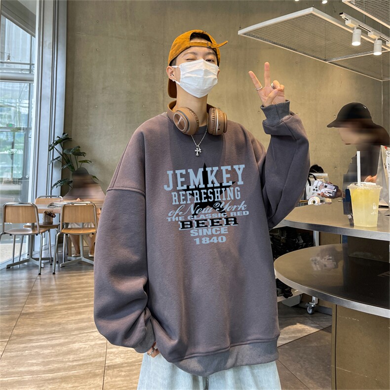 特P25控48秋冬新款男士圆领卫衣宽松休闲日常百搭上衣WQ2448,男装卫衣,电商B370