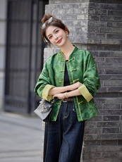 芷墨2025新款秋装时尚复古新中式外套缇花外套超百搭，女装短外套，芷墨服饰