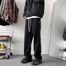 男士休闲裤春夏季宽松垂感直筒卫裤男生秋款阔腿运动长裤K3072，男装休闲裤，星座1116A-1（原606A）