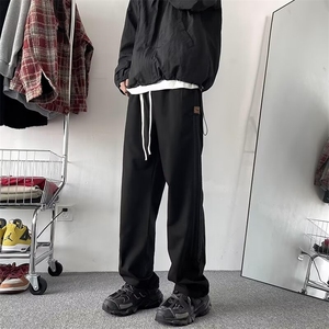 男士休闲裤春夏季宽松垂感直筒卫裤男生秋款阔腿运动长裤 K3072图片
