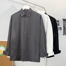 轻熟风白色衬衫男女长袖韩版ins痞帅内搭衬衣潮流垂感上衣服CY255，男装衬衫，星座601-2