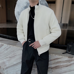 冬季时尚潮流压皱棉衣男韩版立领加厚棉服外套短款M105-P150控180图片