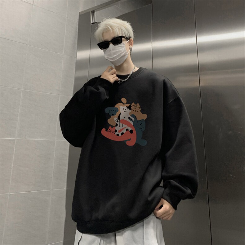 ！圆领卫衣男装港风长袖T恤男外套男WY257-特P23,男装T恤,电商B367
