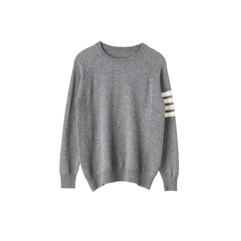 2024年秋季圆领四道杠长袖时尚男士羊绒衫男装,男装羊绒开衫,尚品绒