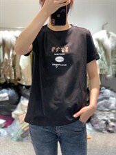 2022新款时尚潮流圆领修身百搭短袖T恤，女装T恤，L·H·X