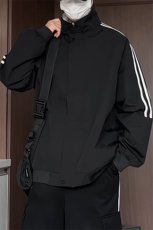 JK5007/P65春装新款个性织带立领飞行员夹克男潮百搭上衣外套，男装夹克，电商A141