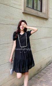 天丝材质重工钉珠娃娃连衣裙，女装连衣裙，天使公主