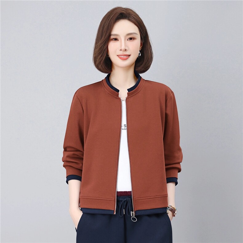 休闲时尚百搭气质上衣藏青色卫衣开衫外套女秋，女装卫衣/绒衫，璐依舞