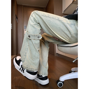 美式ins高街vibe重工艺水洗牛仔裤货号K2316P55图片