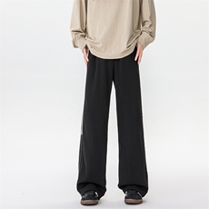 8XL-M三条杠运动裤大码直筒长裤美式街头阔腿裤休闲卫裤KZ1905P58，男装休闲裤，电商B238