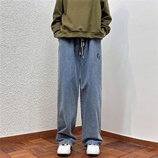k1036-p48-控68M-5xl港风高阶黄泥黑暗宽松大码牛仔裤，男装牛仔裤，星座116
