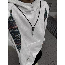 港风秋季男纯色连帽卫衣ins民族风宽松休闲上衣新款外套WT81，男装民族服装，星座1116A（原606A-3）