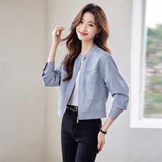 2025早春秋季新款小个子外套皮夹克女装短款衣服时尚休闲上衣开衫，女装皮衣，美拉德工厂直营店