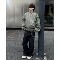 美式秋冬飞行员夹克棉衣外套男加厚棉服廓形棒球服MY08213-P88，男装棉衣，星座308B-1