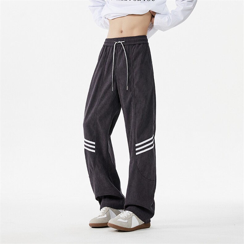 秋季新款灯芯绒潮流条纹设计宽松休闲卫裤B313-K817-特p35控68，男装休闲裤，电商B313
