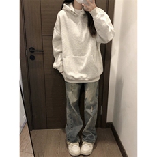美式连帽卫衣男女春秋季新款潮牌宽松休闲重磅情侣外套LW966-P43，女装短外套，星座1008