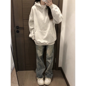 美式连帽卫衣男女春秋季新款潮牌宽松休闲重磅情侣外套LW966-P43图片