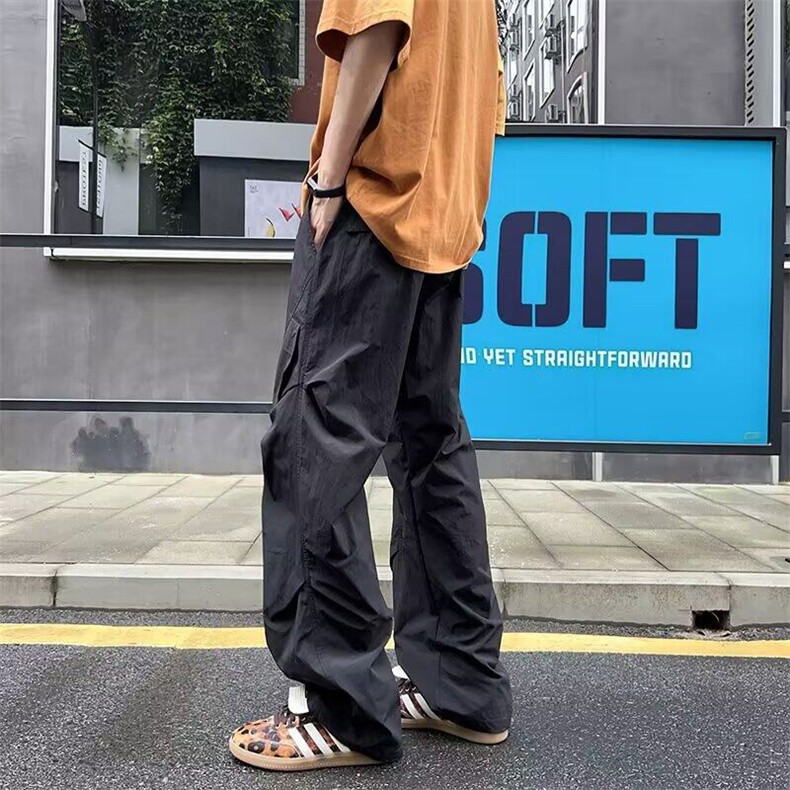 美式冰丝速干裤男夏季薄款褶皱伞兵工装裤宽松休闲运动K6485-P39,男装工装外套,星座412-3