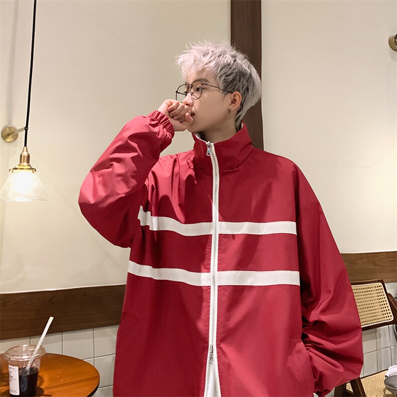 XZ213-JK8865-P98控128港风美式vibe潮牌宽松百搭刺绣双面穿夹克,男装夹克,星座213