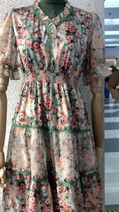 6512 2022新款碎花宫廷风连衣裙,女装连衣裙,1A