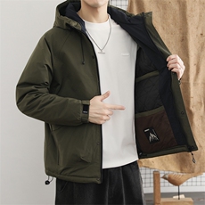 棉衣男士冬季加厚保暖棉服外套男宽松连帽棉袄，男装棉衣，星座914