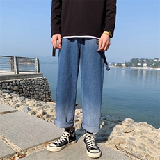 春季新款男士渐变牛仔裤男直筒宽松休闲裤子潮流DS665T，男装牛仔裤，电商A102