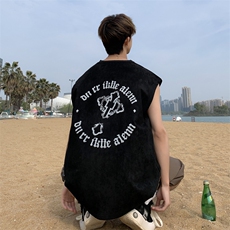 BX06-P30美式鹿皮绒潮流复古背心，男装T恤，星座1501-1