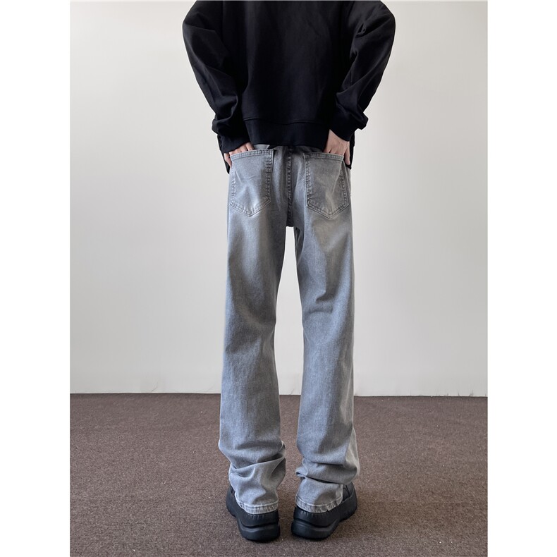 美式高街vibe重工艺水洗水泥灰hiphop弹力牛仔裤货号K2410P55,男装牛仔裤,电商A063