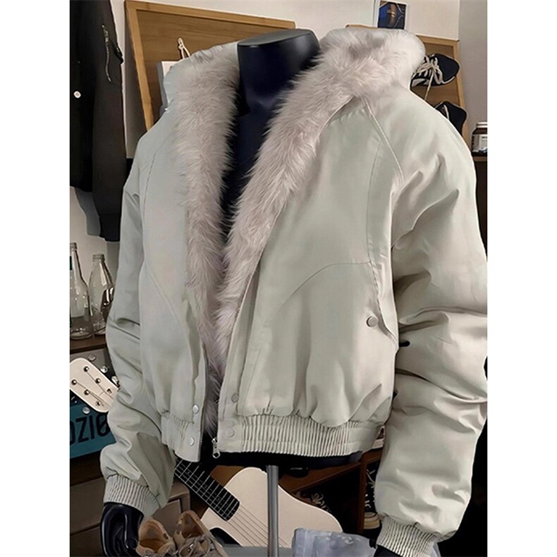 现货高品质美式高街冬季重磅硬挺短款座山雕毛领棉衣男女加厚外套,男装棉衣,电商A486