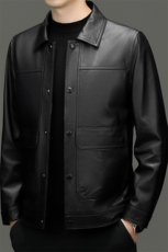 BG-H2251春秋款海宁男式头层牛皮真皮皮衣男翻领修身休闲夹克，男装夹克，电商B360