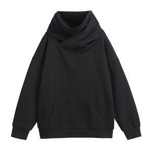 抖音得物二开 美式高街重磅宽松结构工艺防风高领连帽卫衣外套W67图片
