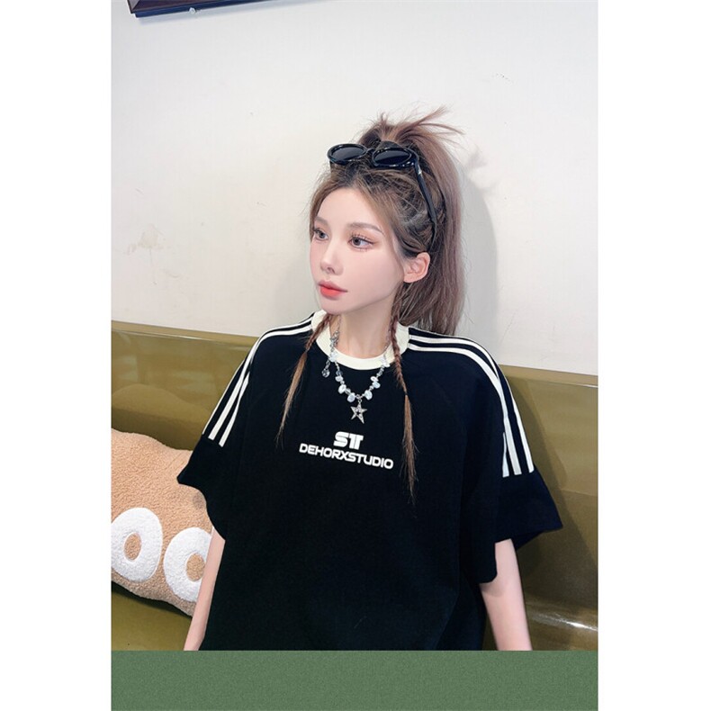 H0587-P35索罗娜罗口领潮夏季新款衣服潮牌休闲T恤，女装T恤，星座617A-2