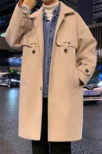517A-8-Y26-P128 现货设计感长款毛呢大衣图片