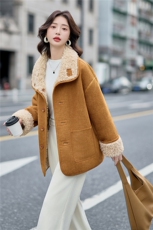 现货！2025冬季新款时尚气质时髦两面穿皮毛外套，女装羊羔毛/颗粒绒，涵墨