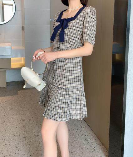 格子连衣裙，女装连衣裙，有声有色