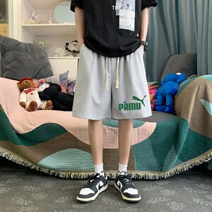 HD74227-P22 华夫格短裤男大码宽松五分裤男直筒中裤图片