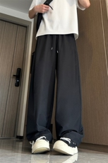 休闲裤男夏季新款冰丝凉感阔腿长裤K019-P28，男装休闲裤，星座214-3