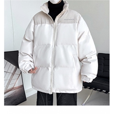 加厚男士冬季棉衣男立领皮棉服字母拼接棉袄外套A266-P01-P80，男装棉衣，电商A266